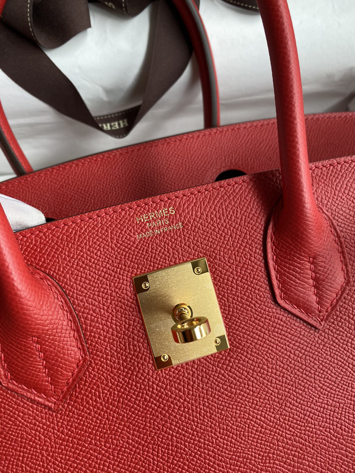 Hermes Birkin 30CM Epsom Leather Handbag Red